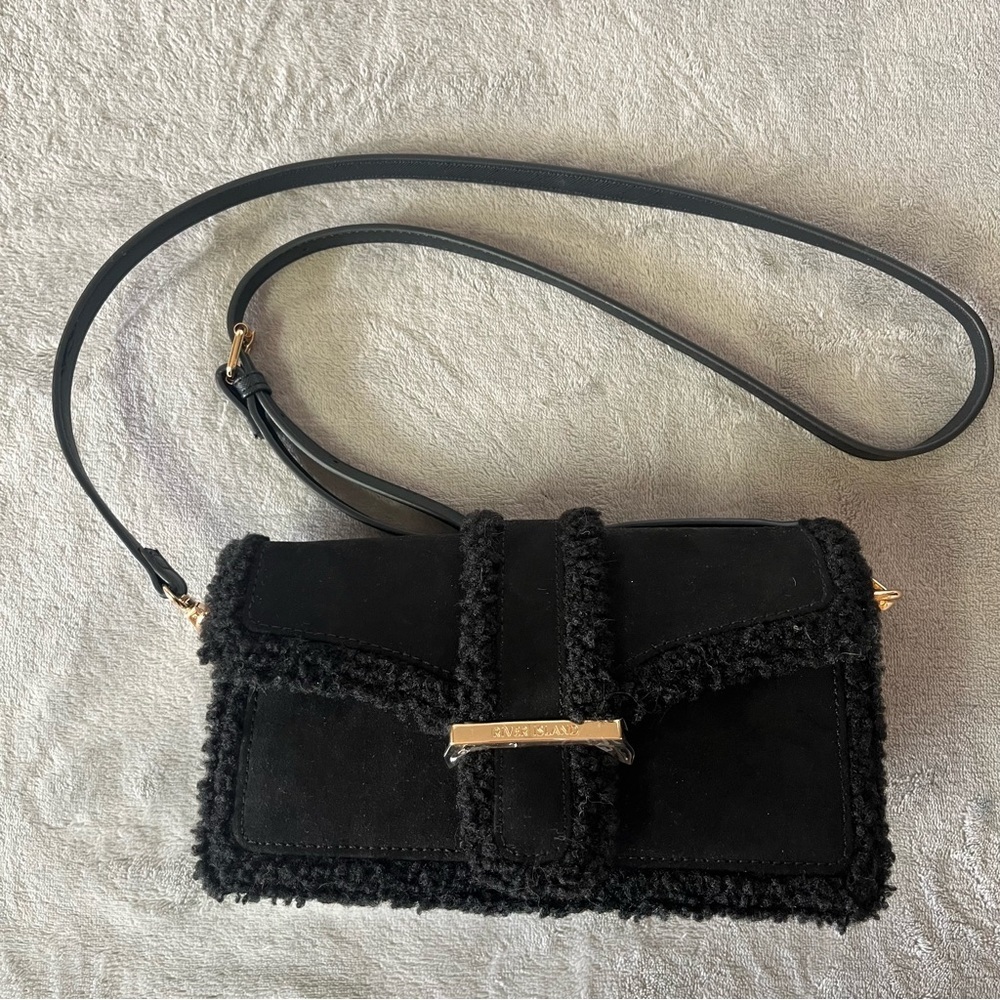 NWOT River Island Black Borg Trim Satchel Bag